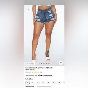 Fashionnova size 5 medium blue wash denim shorts